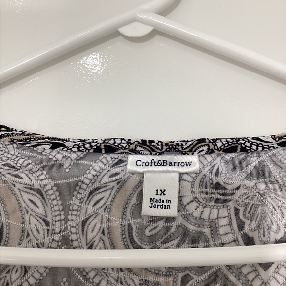 Croft&Barrow top size1X multi black white - Picture 2 of 4
